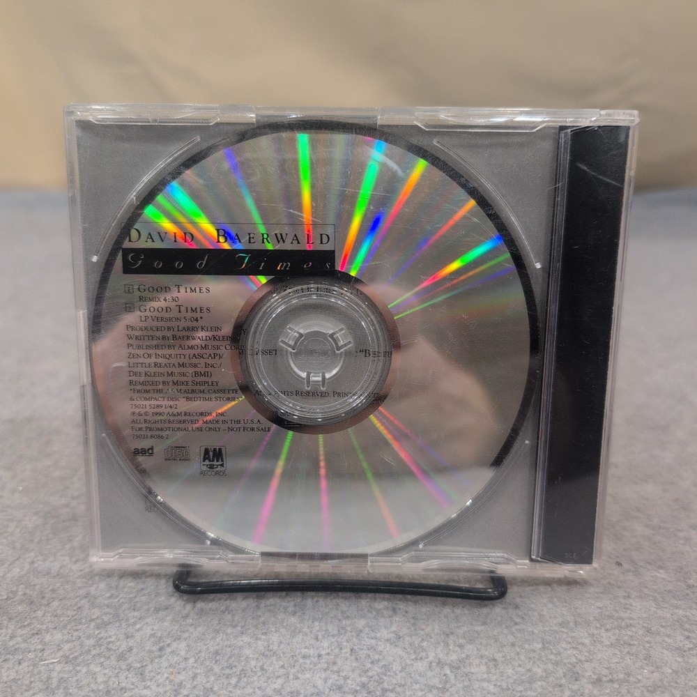 David Baerwald Good‎ Times Promotional CD Single 1990 A&M Records 75021 8086 2 - Picture 2 of 2